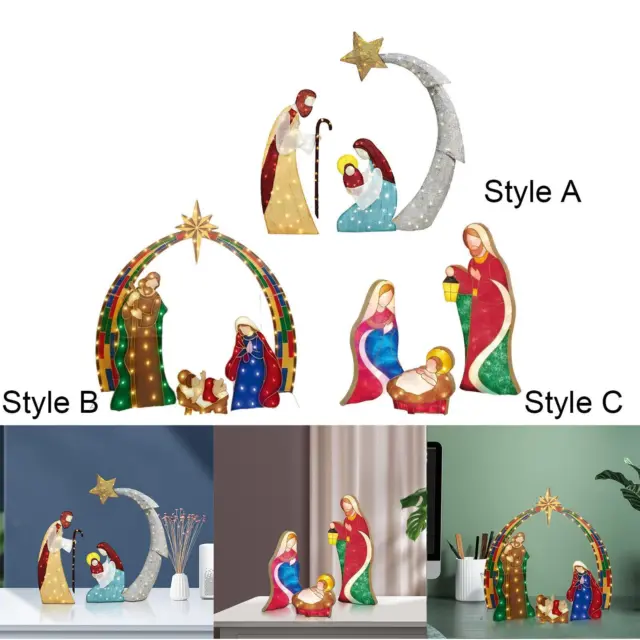 Ensemble de Figurines de Scène de La Nativité de Jardin de Piquets de Statue
