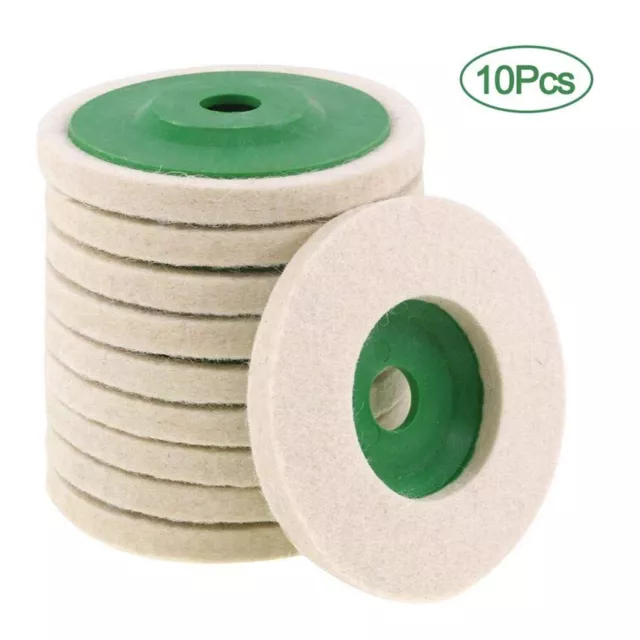 10Pcs 100mm 4 Inch Wool Buffing Angle Grinder Wheel Felt Polishing Disc Pad A715