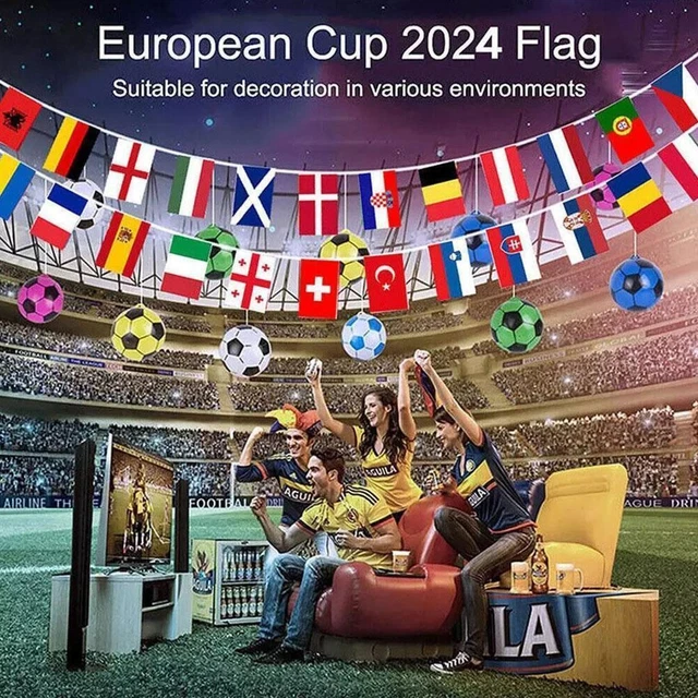FOR EURO FOOTBALL Bunting 2024 Cup European Countries National Banners