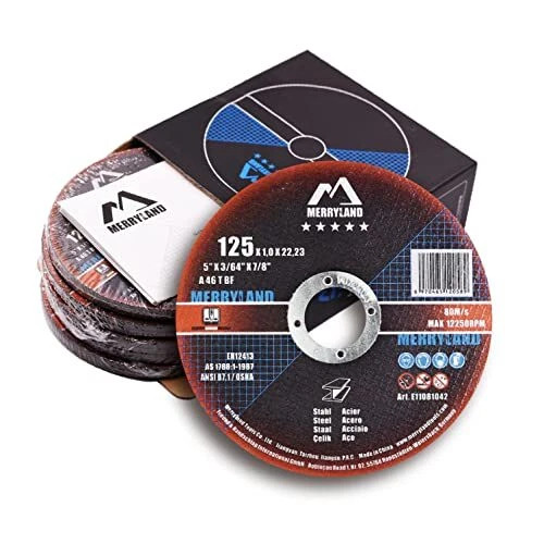 Merryland Disque à Tronçonner 125 Métal Acier Fer, 125 X 1,0 mm Disque de Coupe