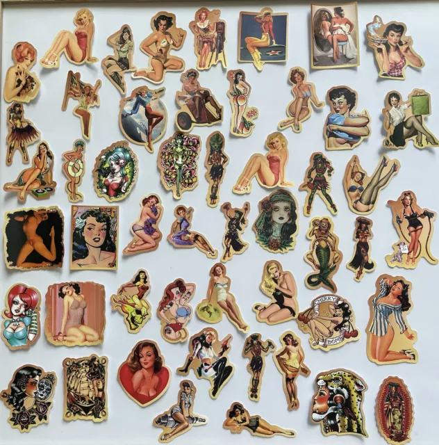 50 Pack Oldies Retro Vintage Sexy Pin-up Girl vinyl stickers Island Girls