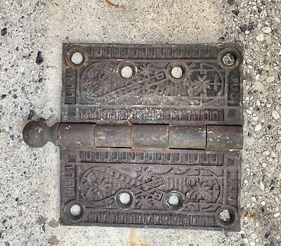 Antique Ornate Solid bronze Eastlake Door Hinge 4”