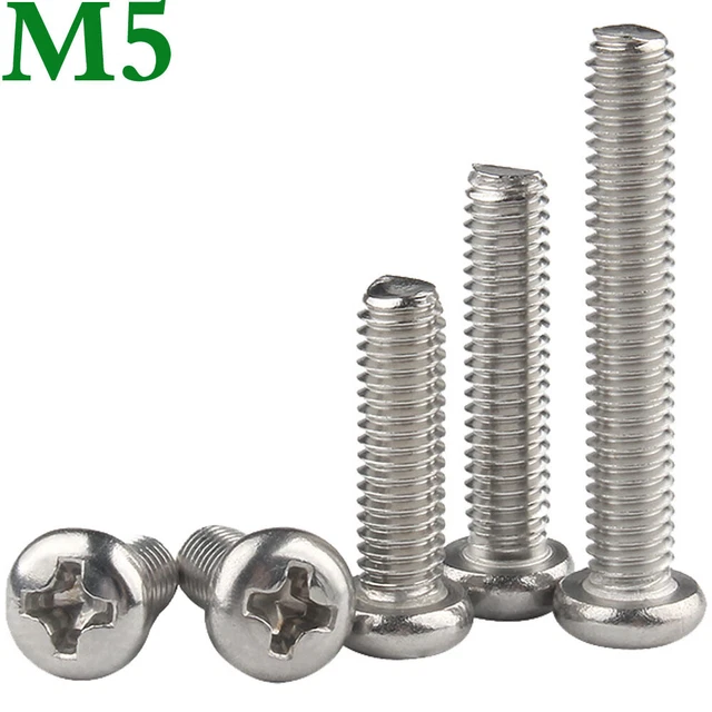 100 Viti M3 X 6 Mm Acciaio Inox 304 &ndash; Testa Tonda Phillips (DIN 7985A)