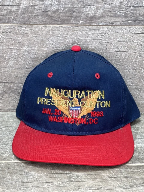 Inauguration President Clinton Snapback Hat Cap Navy Red Vintage 1993