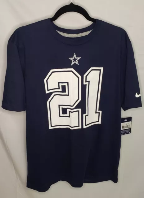 NIKE EZEKIEL ELLIOTT Dallas Cowboys Men’s Large NFL T-Shirt Blue NEW ...