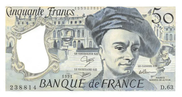 France  50  Francs  1991  Series  D.63  a Uncirculated Banknote FS