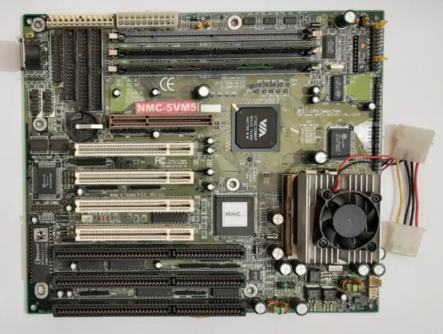 NMC 5VM5 Super Sockel 7 ISA Mainboard + AMD K6-2 350MHz + 128MB SD-RAM