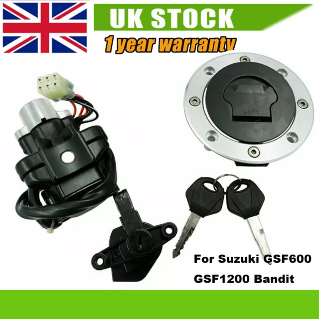 Ignition Switch Lock+Fuel Gas Cap 2 Keys Set For Suzuki GSF600 GSF1200 Bandit UK