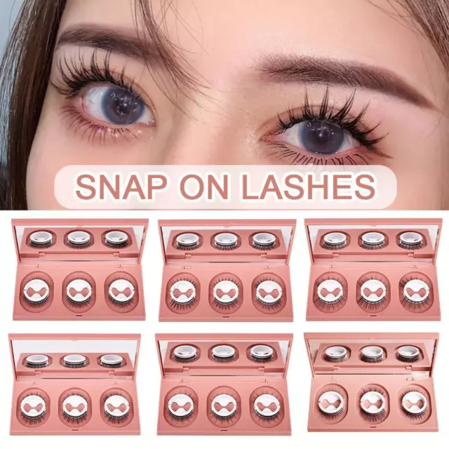 3pcs Self-adhesive Eyelashes,2024 New Snap on Lashes, False Waterproof Q5A5
