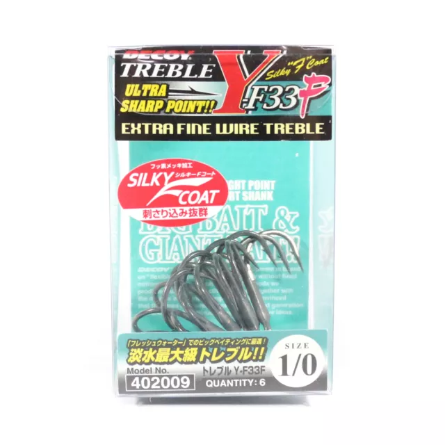 DECOY Y-F33F TREBLE Hook Fine Wire Treble Hooks Size 3 (5136) EUR