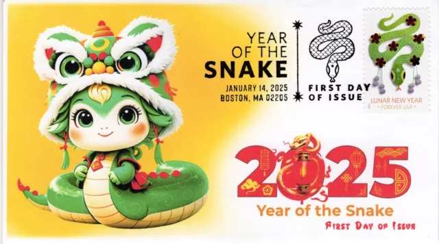 25009, 2025, YEAR of the Snake, First Day Cover, Pictorial Postmark
