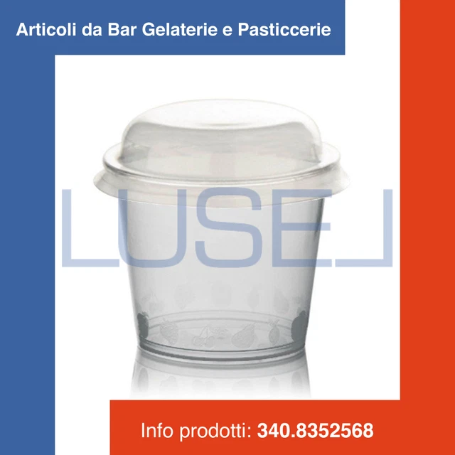 PZ 100 COPPETTA CC 150 IN PLASTICA COLORATA PER GELATO YOGURT