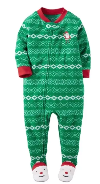 Carter's Toddler Boy  Fleece Sleep & Play Footed Christmas Pajamas, Size 24M