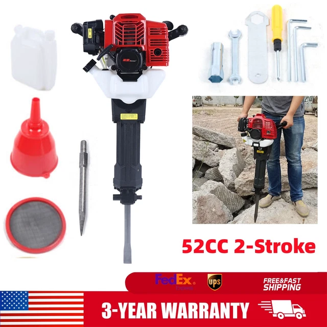 Jack Hammer Concrete Breaker Drill 52CC 2-Stroke Gas Powered Demolition w/Chisel