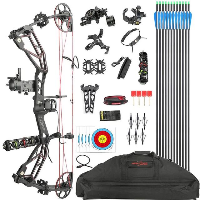 30-70LBS HUNTING COMPOUND Bow Sight Arrows Set 320FPS Archery RH ...