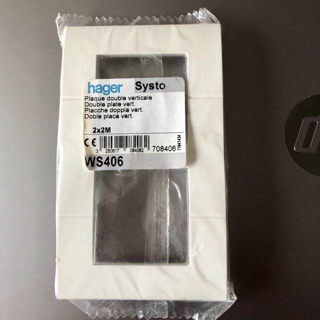 Plaque De Finition Triple Horizontale Hager SYSTO WS403 - 3x2 Modules, Enjoliveur 71mm, Neuve