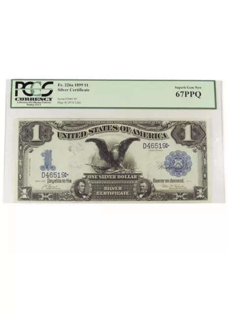 1899 $1 Silver Certificate ( Black Eagle ) Fr 226a - Superb Gem 67PPQ Grade.