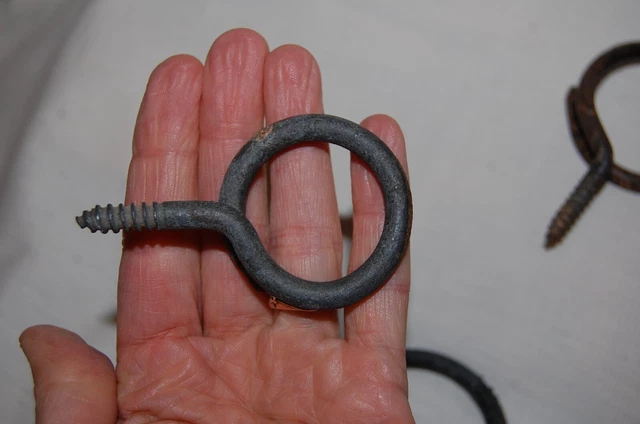 Antique Screw Type Pigtail Plant or Birdcage Hooks 3
