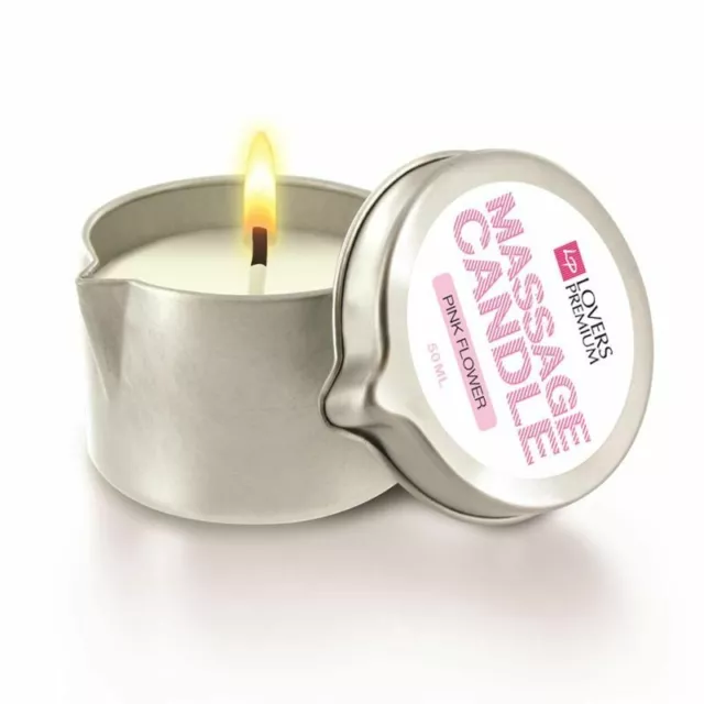 Lovers Premium Massage Candle Pink Flower 50ml Erotic Full Body Gift Love Erotic