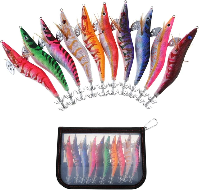 Esche Luminose Per Pesca Croch - 10 Pezzi Gamberetti Per Polpi E Calamari