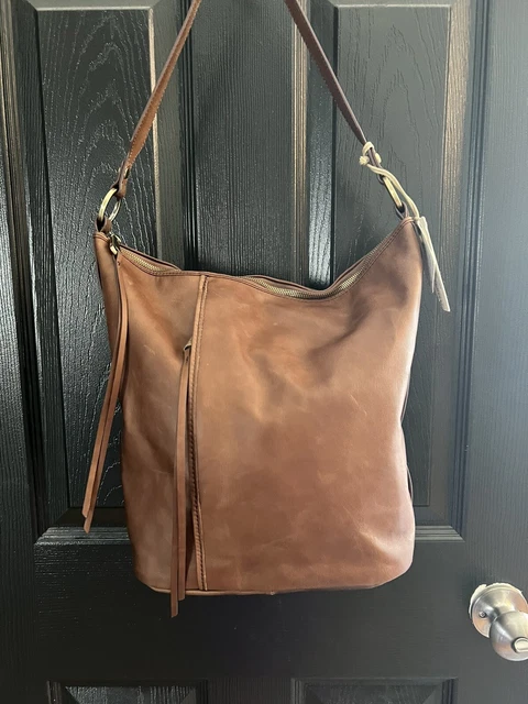 NWT Hobo International Purse Bag Womens Brown Leather Side Pocket Large