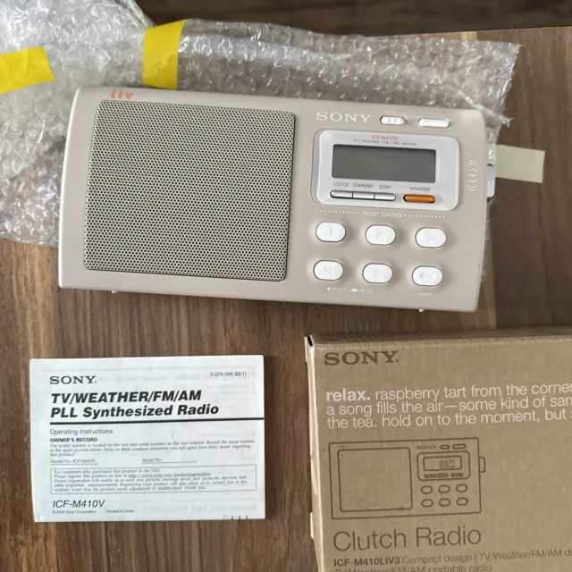 Radio portátil Sony FM/AM de 2 bandas vintage, modelo Sony TFM