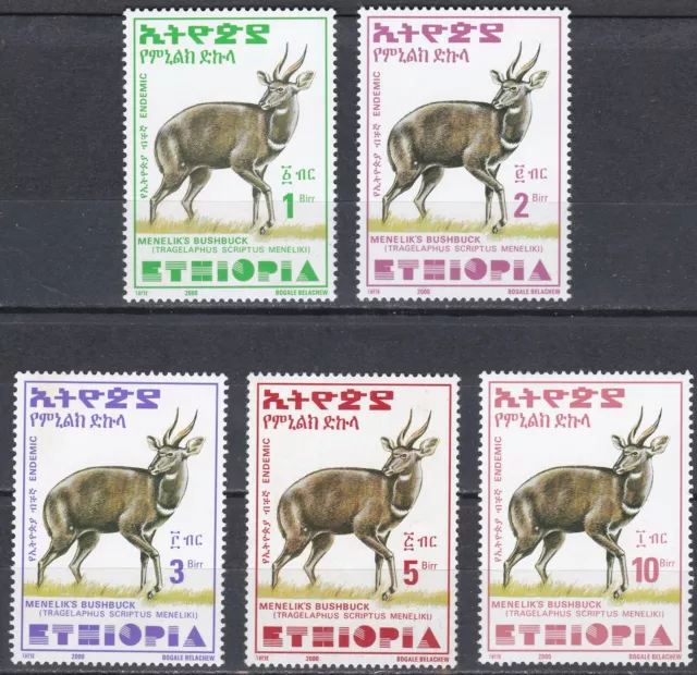 Etiopia: 2000: Menelik's Bushbuck, francobolli di alto valore, nuovi di zecca