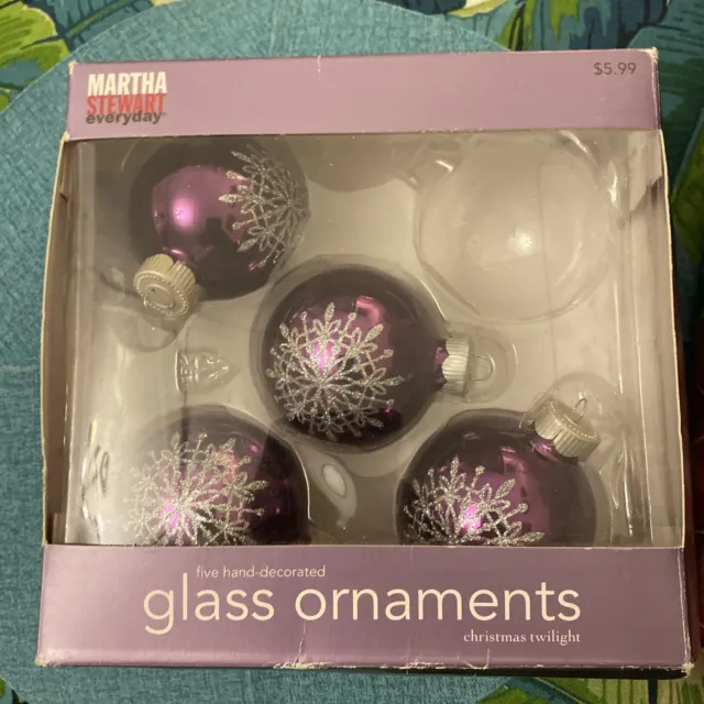 Martha Stewart Everyday Christmas Glas Ornament lila, glitzer