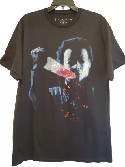 New Halloween Resurrection Mens Med Michael Myers Watching 80s Horror Movie Tee