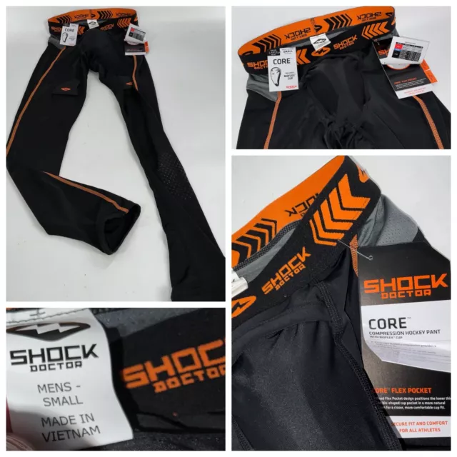Shock Doctor Tight Compression Hockey Pants with BioFlex Cup S Men NWT YGI I3-43