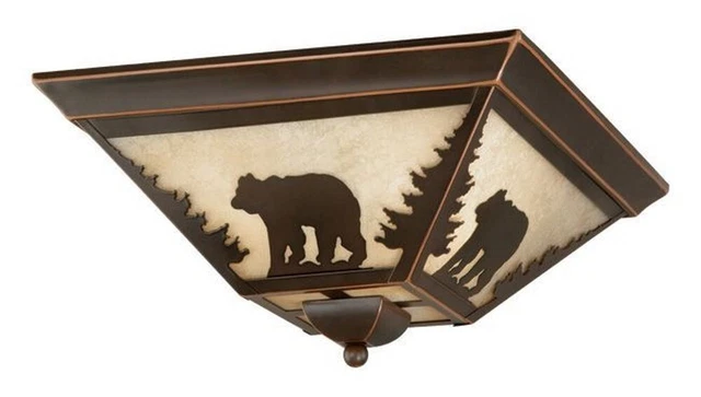 Vaxcel - Three Light Flush Mount - Bozeman 3-Light Flush Mount in Rustic and