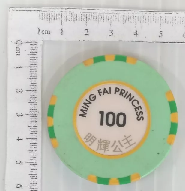 AOP China Gambling Ship Ming Fai Princess $100 vintage casino chip