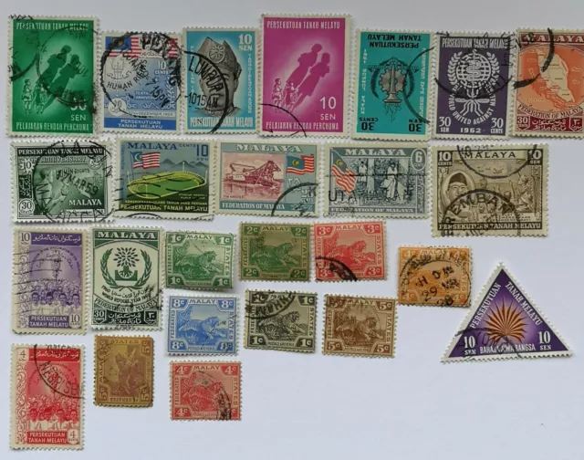 Federated & Federation Malay States Stamps Collection - 25 & 50 Different
