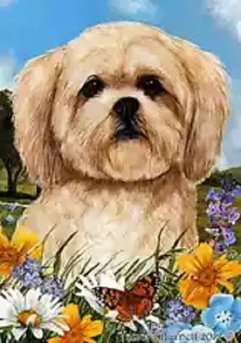 Summer House Flag - Cream Lhasa Apso 18040