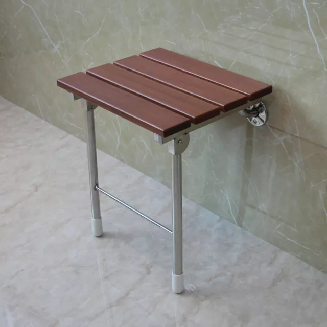 Asiento de baño plegable de madera montaje en pared baño ducha taburete banco de descanso banco