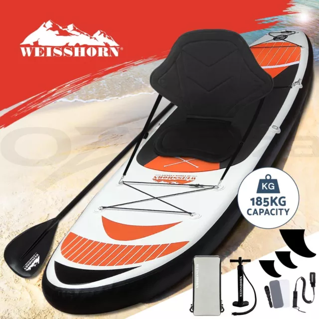 Weisshorn Stand Up Paddle Board Inflatable 11ft SUP Surfboard Paddleboard Kayak