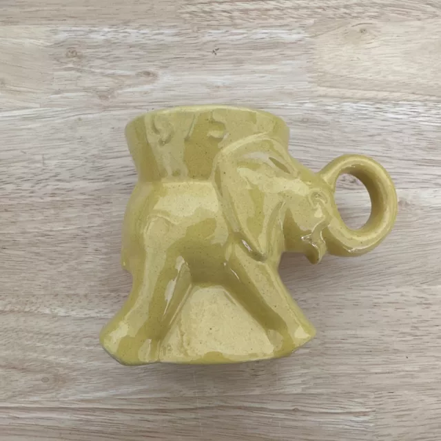 1975 Frankoma Republican GOP Political Yellow Elephant Coffee Mug Cup