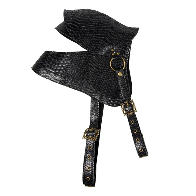 Armures D'Épaule Médiévales En Cuir PU Noir - Réglables, Motifs Fourrure, Pour Cosplay, Carnaval, Halloween - 8