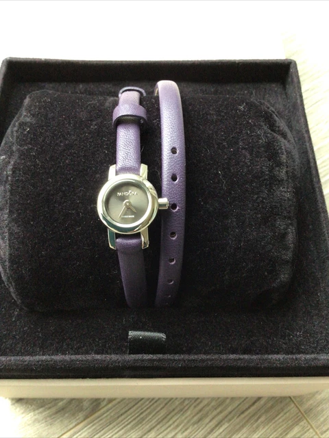 RARE PANDORA WATCH Leather Double Wrap Strap Round Face - Main Image