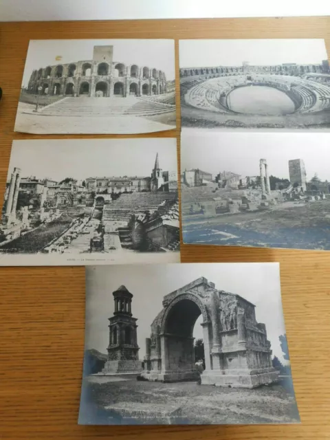 LOT vintage 5 PHOTO CPA ARENES de ARLES carte monumentale RUINES ROMAINES EMPIRE