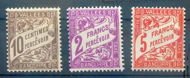 Französisch Andorra Porto 1937 18-20 ** Postfrisch Tadellos 63€ (48151