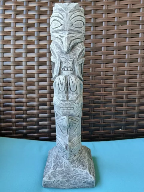 vintage totem hand crafted Ice age sculpture inupiat iyagar alaska 9 1/2 inches