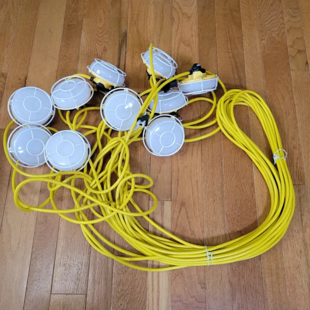 100FT Construction String Lights LED Industrial Grade Super Bright Work Light