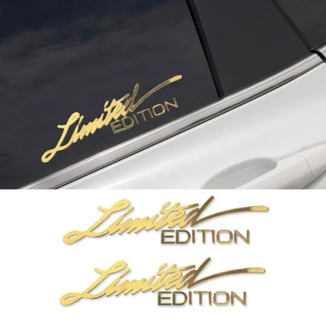 2pcs Gold Limited Edition Logo Emblem Badge Metal Sticker Decal Car Accessories