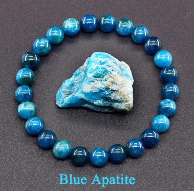 Bracelets de perles en pierre naturelle bleue ATen pour hommes et femmes