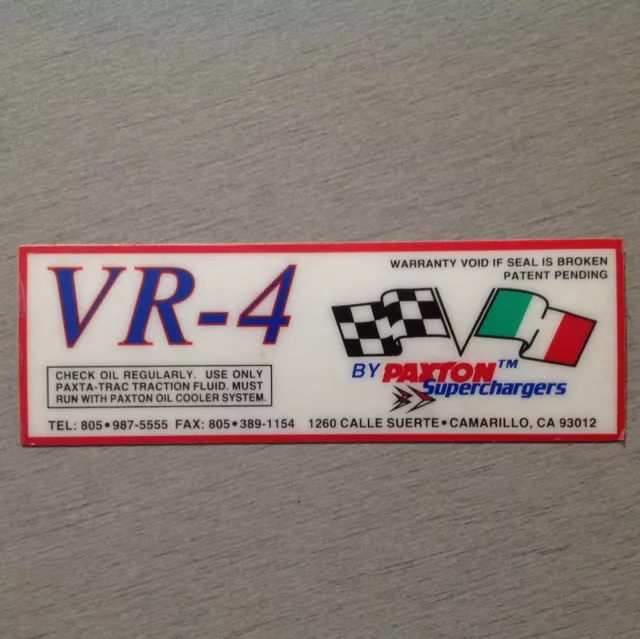 Paxton Supercharger VR-4 Decal Drag Race Mustang Camaro Studebaker McCulloch