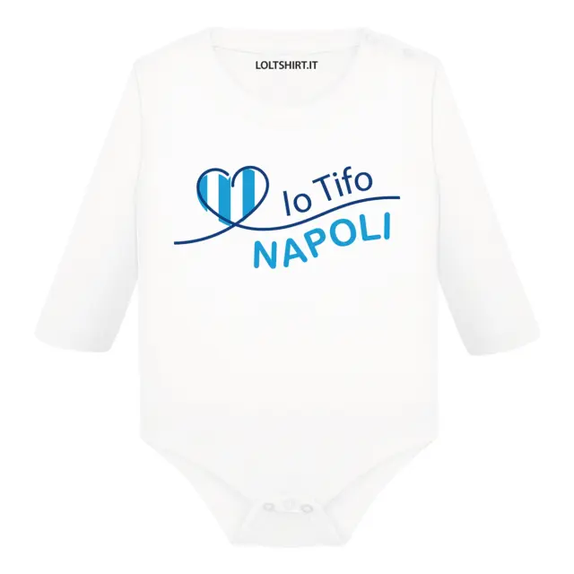 Body divertente neonato a maniche lunghe Io tifo Napoli