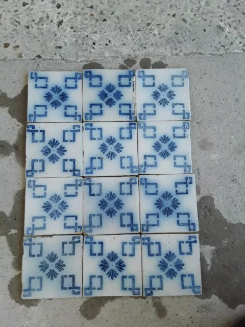 Ancien Carreaux Carrelages Desvres Félix Vincent Lot de 12 Tiles Azulejos Déco