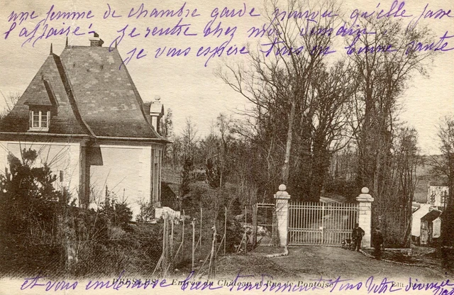Carte PRESLES Entrée du château et rue de Pontoise