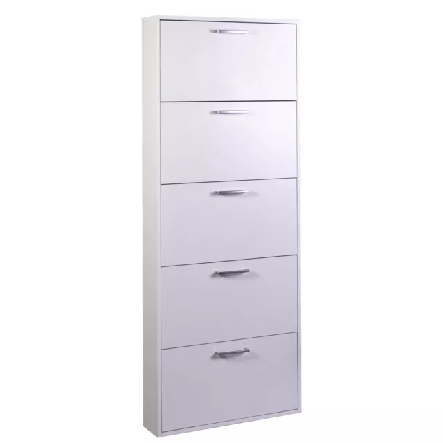 Scarpiera Salvaspazio 5 Ribalte H 164 Cm Mobile Armadio Made Italy Easy Bianco